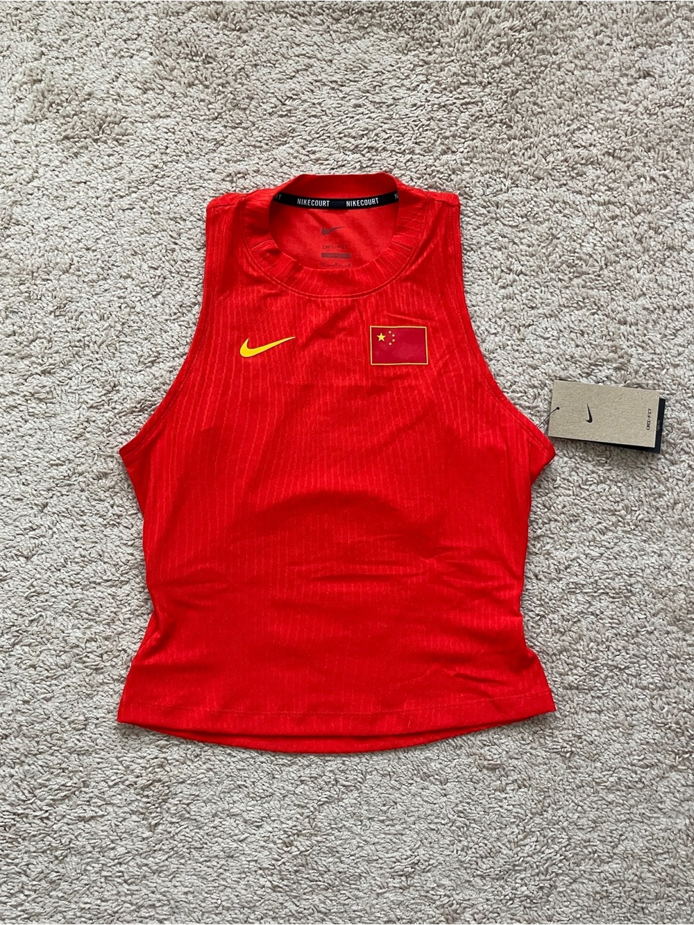 Nike Court Slam Dri-FIT Tennis Tank Top China Red Yellow Women's Size Medium